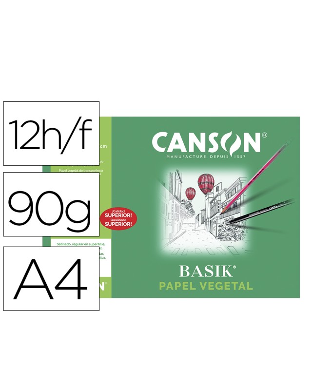 Papel vegetal guarro din a4 90-95 gr minipack de 12 hojas