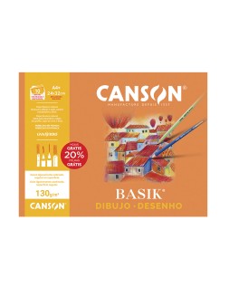 Papel dibujo basik 240x320 din a4 + 130 gr con recuadro minipack de 10 hojas