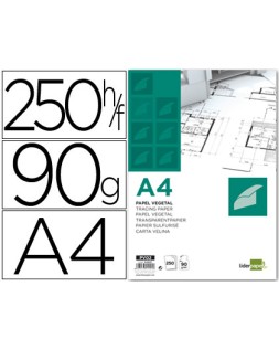 Papel vegetal liderpapel 90gr 210x297mm