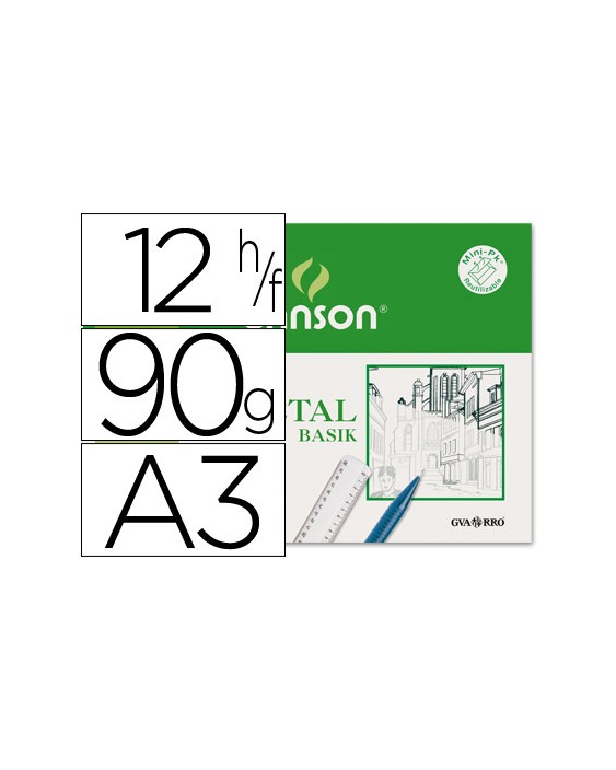 Papel vegetal guarro din a3 90 gr minipack de 12 hojas