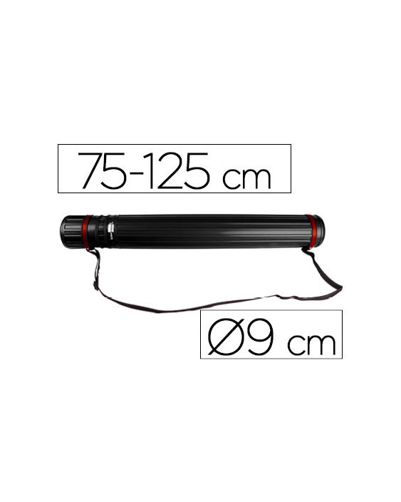 Portaplanos plastico liderpapel diametro 9 cm extensible hasta 125 cm negro