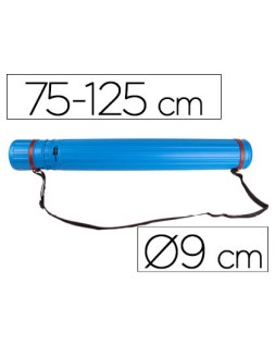 Portaplanos plastico liderpapel diametro 9 cm extensible hasta 125 cm azul