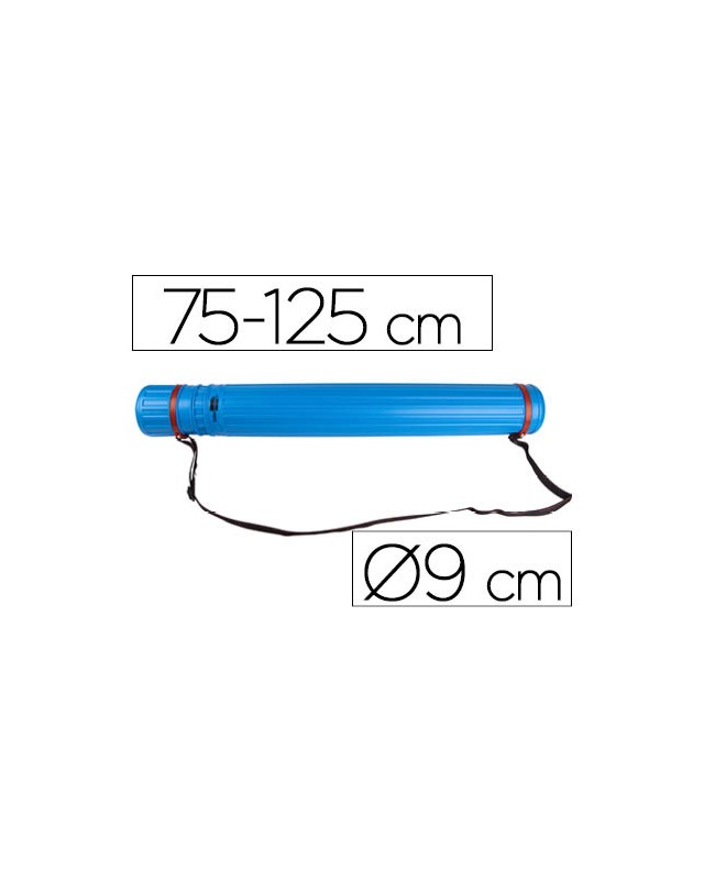 Portaplanos plastico liderpapel diametro 9 cm extensible hasta 125 cm azul
