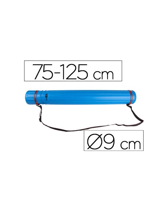 Portaplanos plastico liderpapel diametro 9 cm extensible hasta 125 cm azul