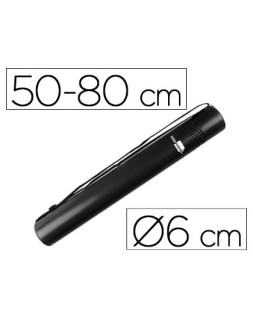 Portaplanos plastico liderpapel diametro 6 cm extensible hasta 80 negro
