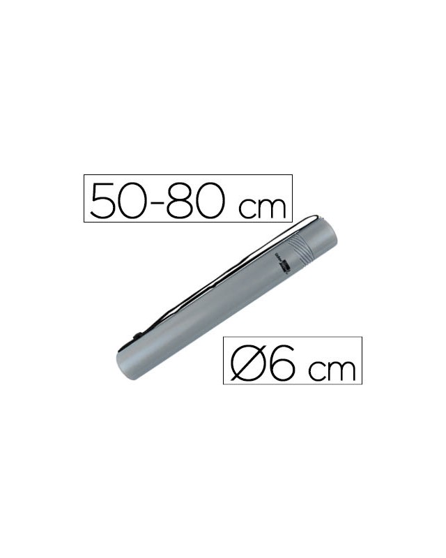 Portaplanos plastico liderpapel diametro 6 cm extensible hasta 80 gris