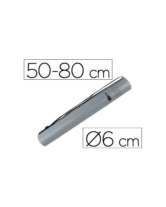 Portaplanos plastico liderpapel diametro 6 cm extensible hasta 80 gris