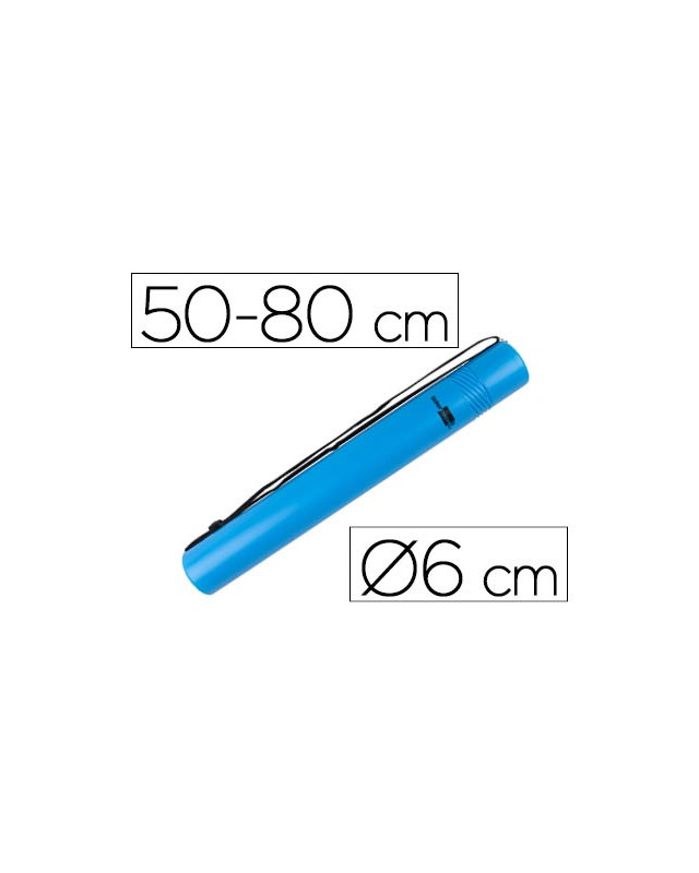 Portaplanos plastico liderpapel diametro 6 cm extensible hasta 80 azul