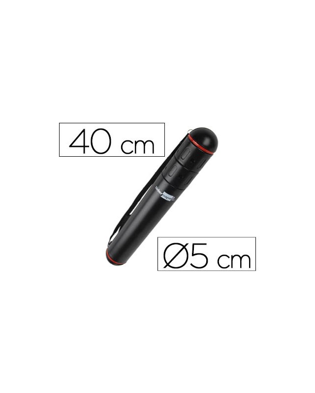 Portaplanos plastico liderpapel diametro 5 x 40 cm no extensible negro