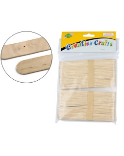 Palillo para manualidades liderpapel madera color natural 15x2 cm bolsa de 100 unidades