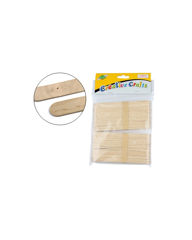 Palillo para manualidades liderpapel madera color natural 15x2 cm bolsa de 100 unidades