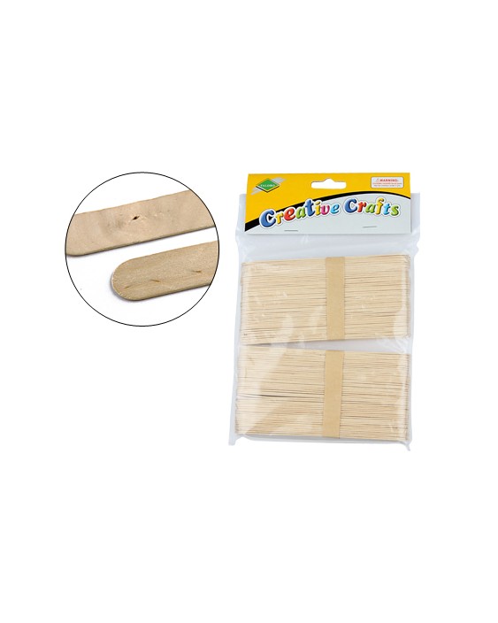 Palillo para manualidades liderpapel madera color natural 15x2 cm bolsa de 100 unidades