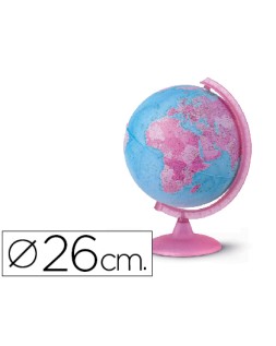Globo terraqueo con luz modelo pink diametro 26 cm