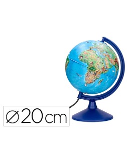 Globo terraqueo liderpapel con luz fisico y politico con animales diametro 20 cm