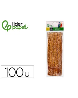 Limpiapipas de chenilla liderpapel 30 cm color oro bolsa de 100 unidades