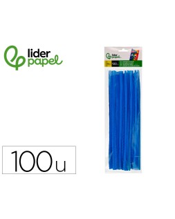 Limpiapipas de chenilla liderpapel 30 cm color azul mate bolsa de 100 unidades