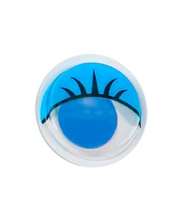 Ojo adhesivo liderpapel 10 mm con pupila de color y pestaña de color pack de 33 unidades