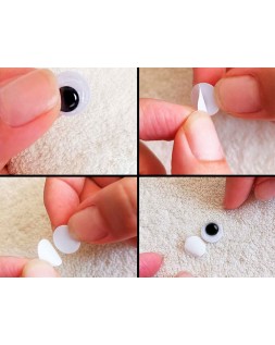 Ojo adhesivo liderpapel 12 mm blanco con pupila negra pack de 30 unidades