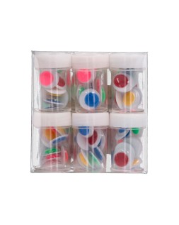 Ojo liderpapel 18 mm blanco con pupila de colores surtidos pack de 108 unidades