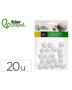 Figura de espuma blanca liderpapel bola de 2 cm bolsa con 20 unidades