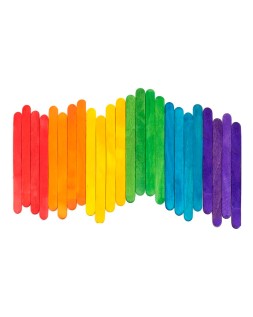 Palitos de madera liderpapel colores surtidos 11,4x1 cm bolsa con 50 unidades