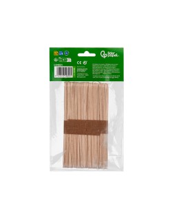 Palitos de madera liderpapel color natural 15 x 1,8 cm bolsa con 50 unidades