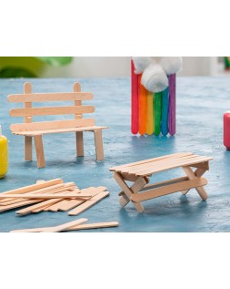 Palitos de madera liderpapel color natural 15 x 1,8 cm bolsa con 50 unidades