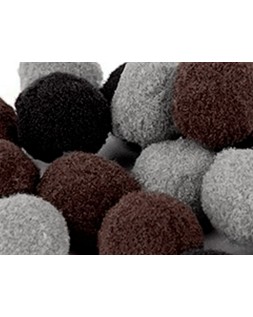 Pompones de colores liderpapel 1,5 cm tonalidades neutras bolsa con 80 unidades