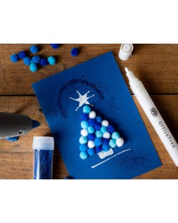 Pompones de colores liderpapel 1,5 cm tonalidades azules bolsa con 80 unidades