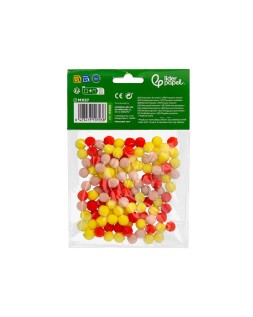 Pompones de colores liderpapel 1 cm tonalidades calidas bolsa con 120 unidades