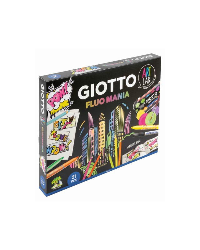 Set creativo giotto art lab fluo mania 21 piezas