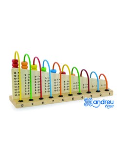 Juego andreutoys abacus madera para sumar y restar 29x14,5x7,5 cm