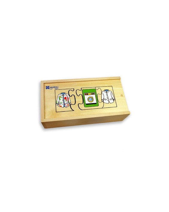 Puzle andreutoys madera secuencias temporales 10 puzles 24x12x6,5 cm