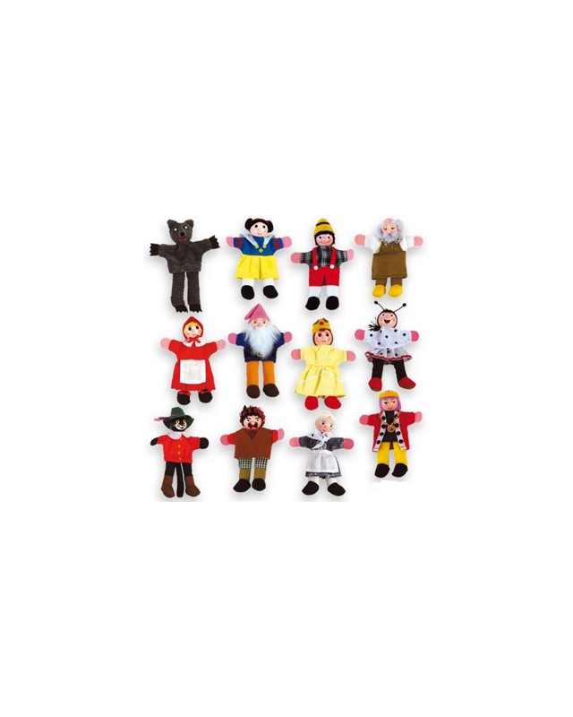Juego andreutoys marioneta de dedos personajes cuentos infantiles surtidos 13cm caja de 12 unidades