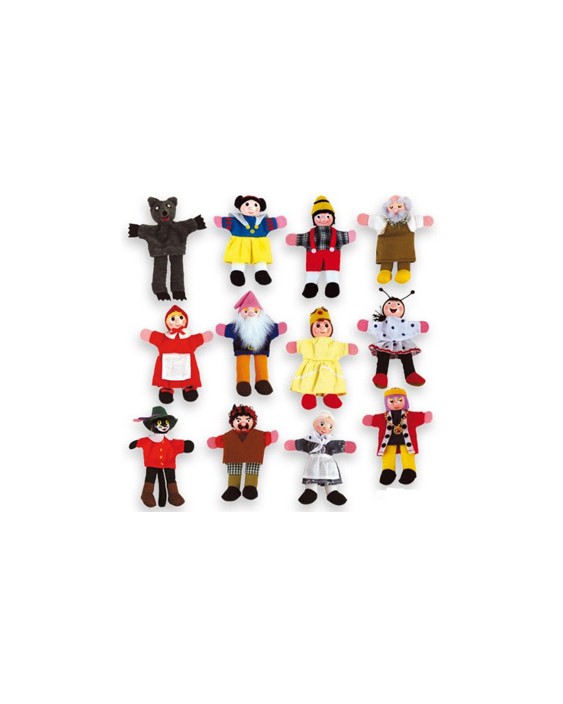 Juego andreutoys marioneta de dedos personajes cuentos infantiles surtidos 13cm caja de 12 unidades