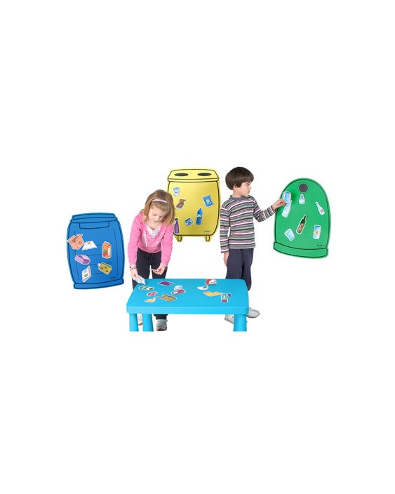 Juego contenedores henbea plastico reciclaje material organico vidrio papel 36 piezas incluye envase recicla