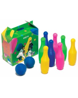 Bolo amaya de polietileno alto 26 cm incluye 8 bolos y 2 pelotas