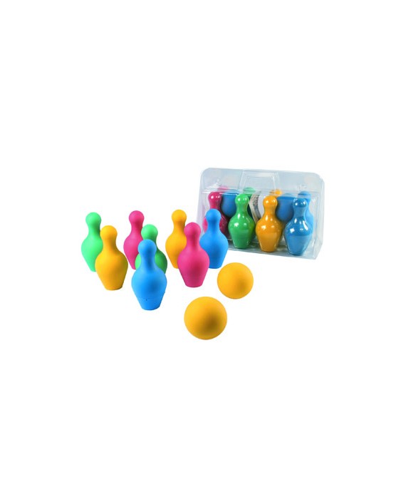 Juego de bolos amaya en foam 8 piezas y 2 pelotas longitud 18 cm
