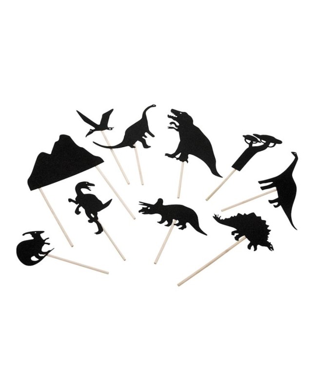 Juego mideer titeres de sombras dinosaurios