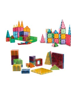 Juego de construccion amaya magtiles 104 piezas 3d formas y colores surtidos