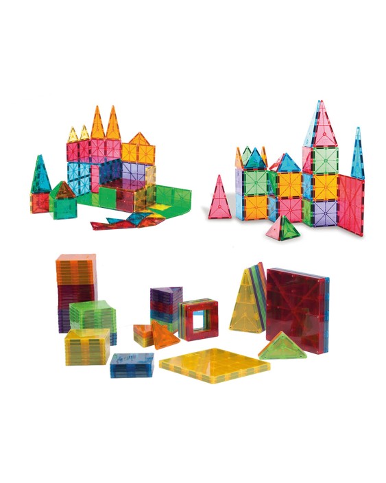 Juego de construccion amaya magtiles 104 piezas 3d formas y colores surtidos