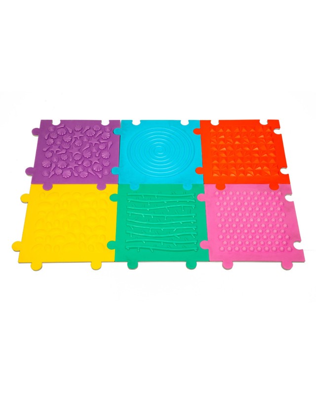 Suelo puzzle texturizado antideslizante set 6 unidades colores surtidos
