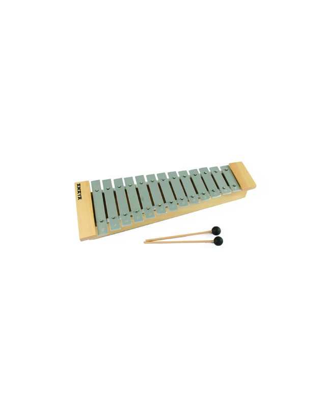 Carrillon amaya con baquetas en madera de pino y metal 48x18x6,5 cm