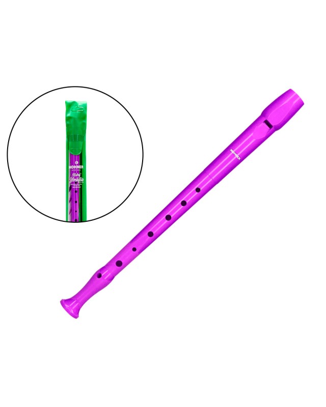 Flauta hohner 9508 color violeta funda verde y transparente