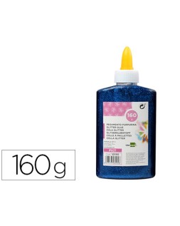 Purpurina pegamento liderpapel fantasia azul metalizado bote de 160 gr