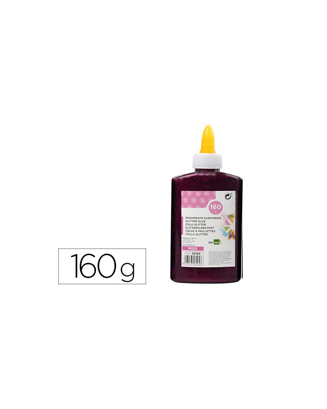 Purpurina pegamento liderpapel fantasia violeta metalizado bote de 160 gr