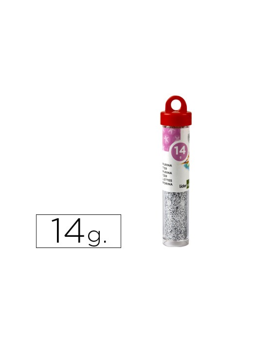 Purpurina liderpapel fantasia color plata bote de 14 gr