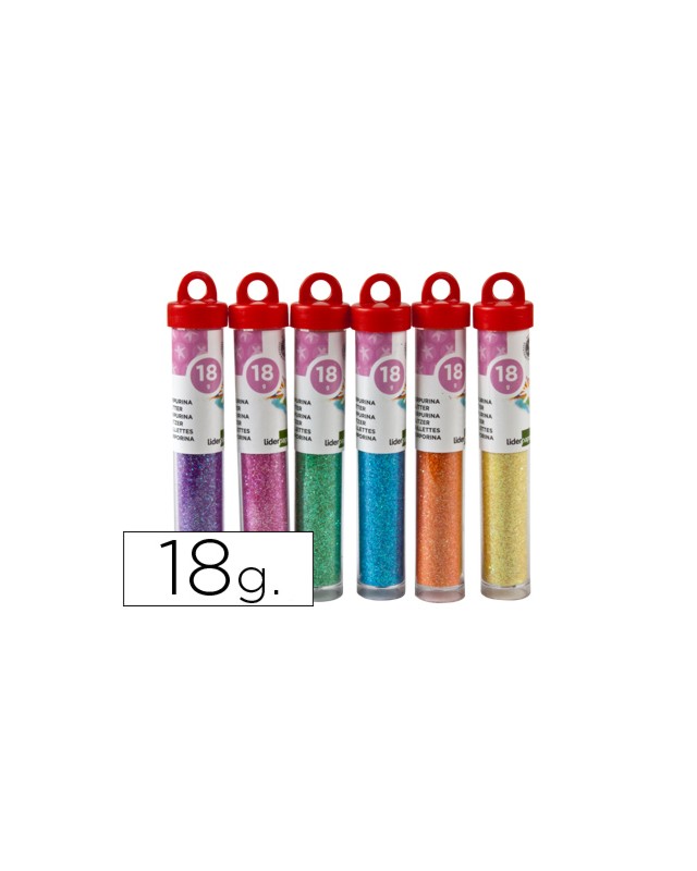 Purpurina liderpapel fantasia colores metalicos pasteles bote de 18 gr