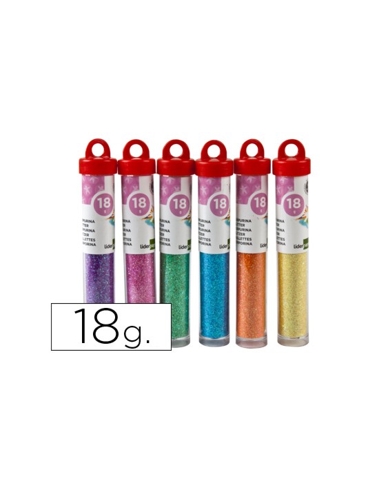 Purpurina liderpapel fantasia colores metalicos pasteles bote de 18 gr