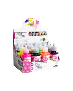 Purpurina pegamento liderpapel fantasia colores metalicos surtidos bote de 60 gr